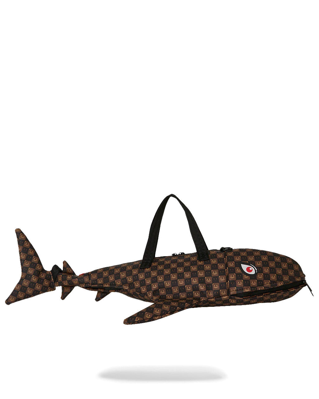 SHARKS IN PARIS WTF BUBBLE BROWN CHECK SHARK LARGE DUFFLE