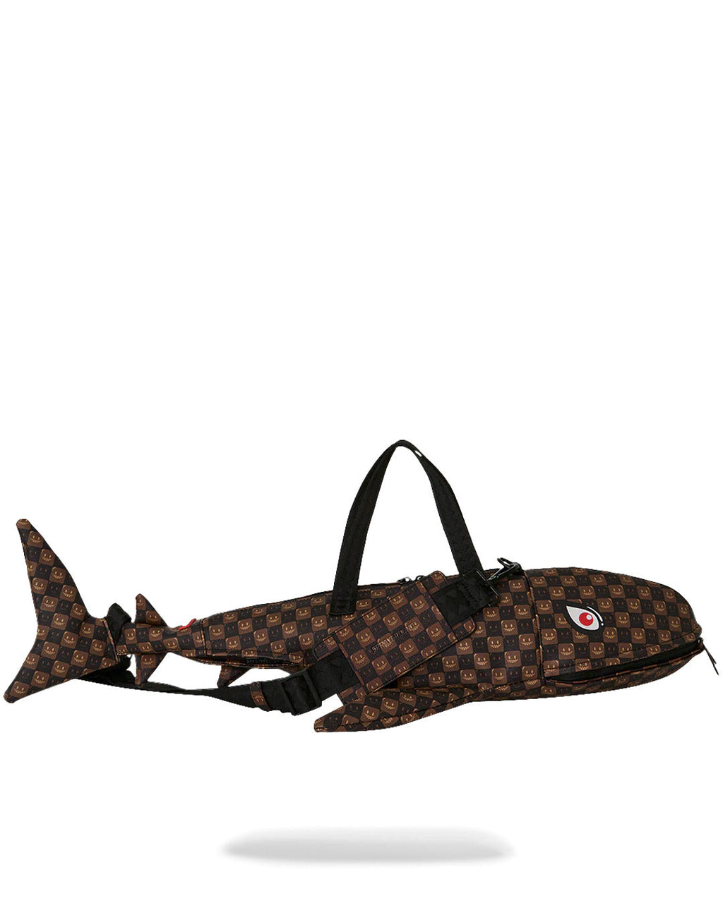 SHARKS IN PARIS WTF BUBBLE BROWN CHECK SHARK LARGE DUFFLE