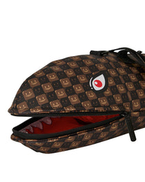 SHARKS IN PARIS WTF BUBBLE BROWN CHECK SHARK LARGE DUFFLE