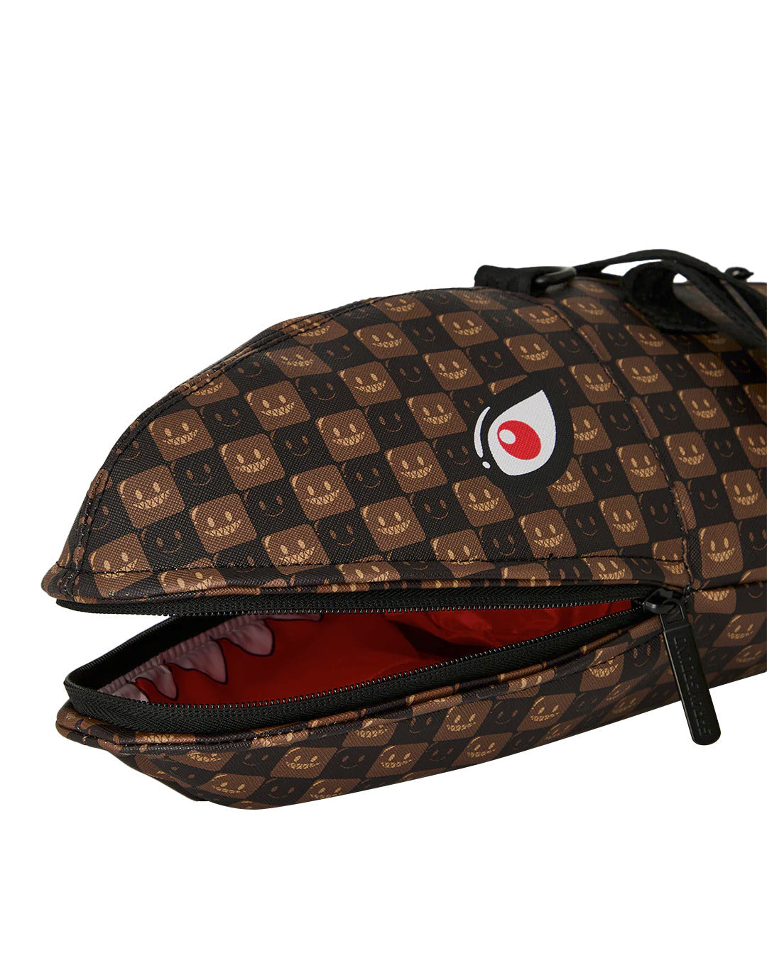 SHARKS IN PARIS WTF BUBBLE BROWN CHECK SHARK LARGE DUFFLE