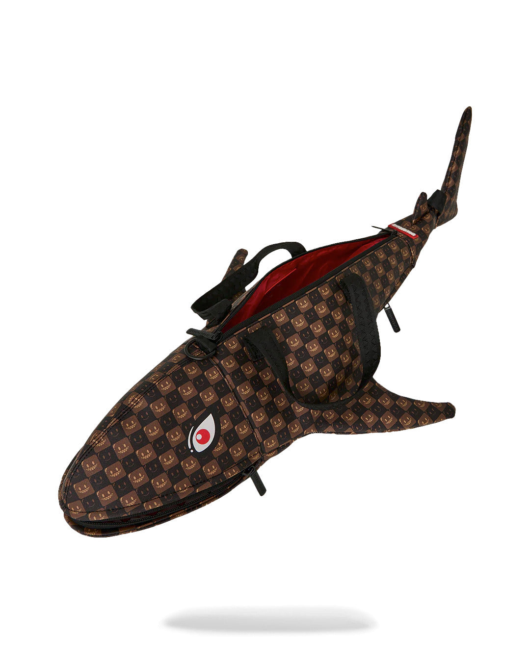 SHARKS IN PARIS WTF BUBBLE BROWN CHECK SHARK LARGE DUFFLE