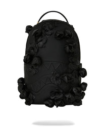 NYBG BLACK LEATHER FLOWERS BACKPACK