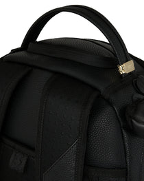 NYBG BLACK LEATHER FLOWERS BACKPACK
