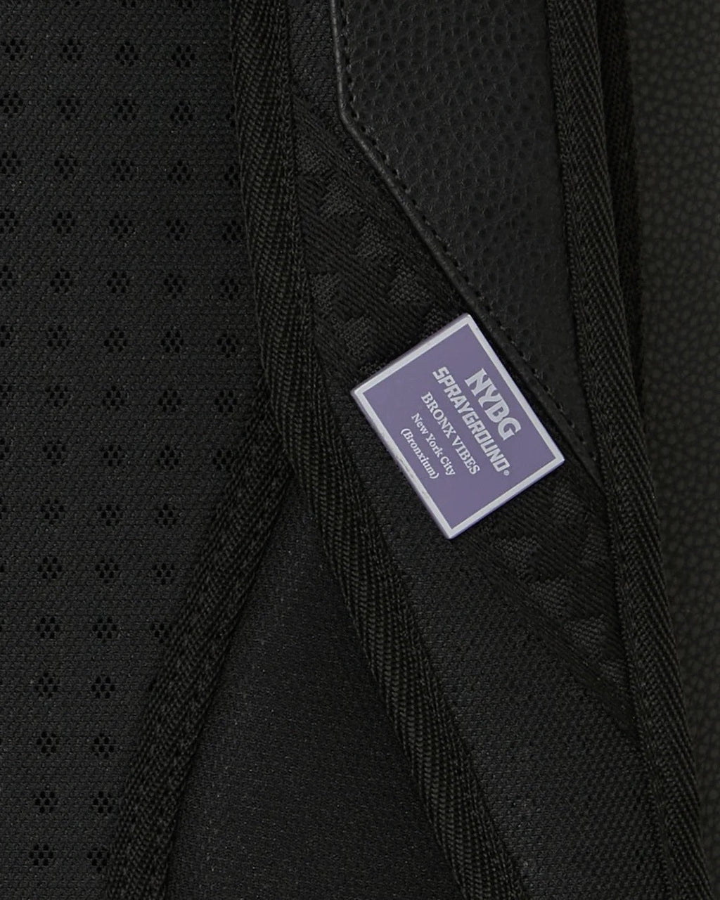 NYBG BLACK LEATHER FLOWERS BACKPACK