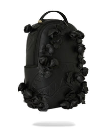 NYBG BLACK LEATHER FLOWERS BACKPACK