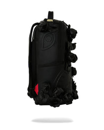 NYBG BLACK LEATHER FLOWERS BACKPACK