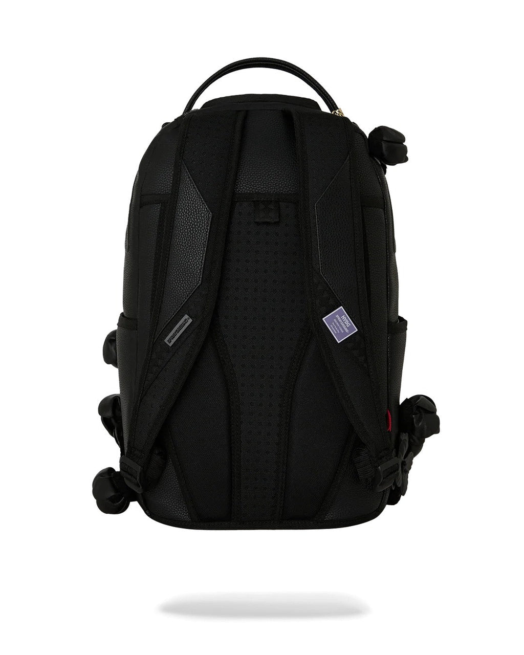 NYBG BLACK LEATHER FLOWERS BACKPACK