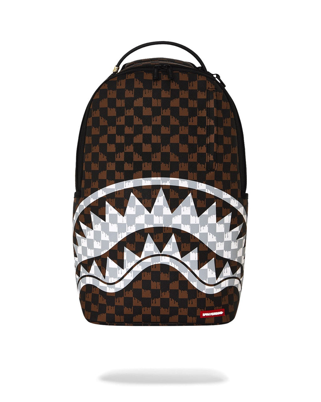 Sac à dos - BROWN AND CREAM DRIP CHECK SHARK BACKPACK - SPRAYGROUND