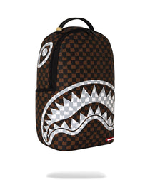 Sac à dos - BROWN AND CREAM DRIP CHECK SHARK BACKPACK - SPRAYGROUND
