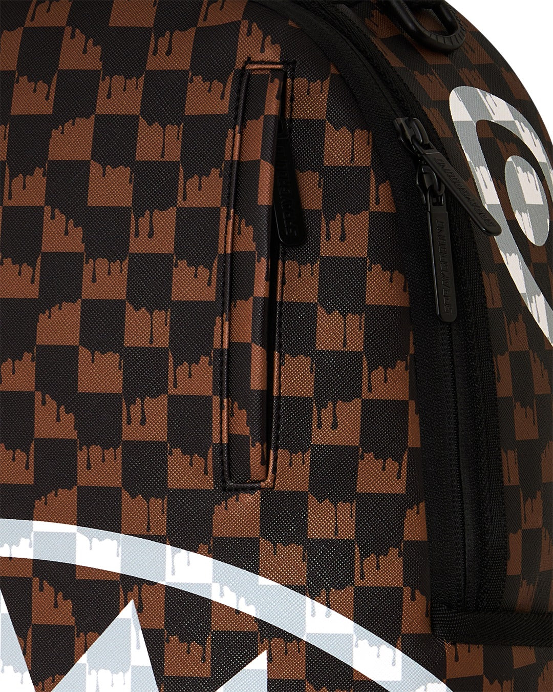 Sac à dos - BROWN AND CREAM DRIP CHECK SHARK BACKPACK - SPRAYGROUND