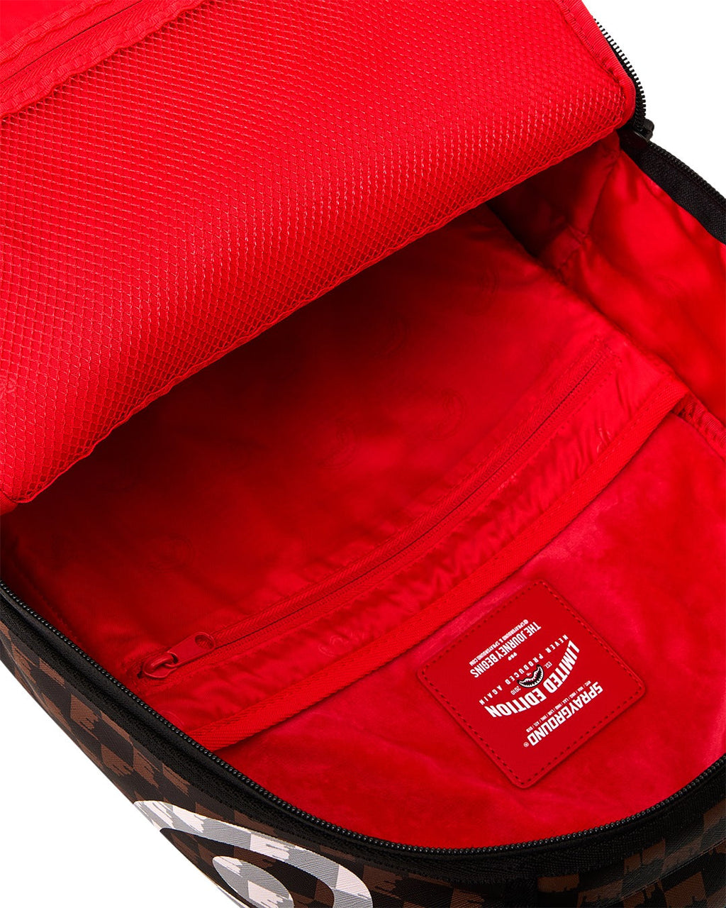 Sac à dos - BROWN AND CREAM DRIP CHECK SHARK BACKPACK - SPRAYGROUND