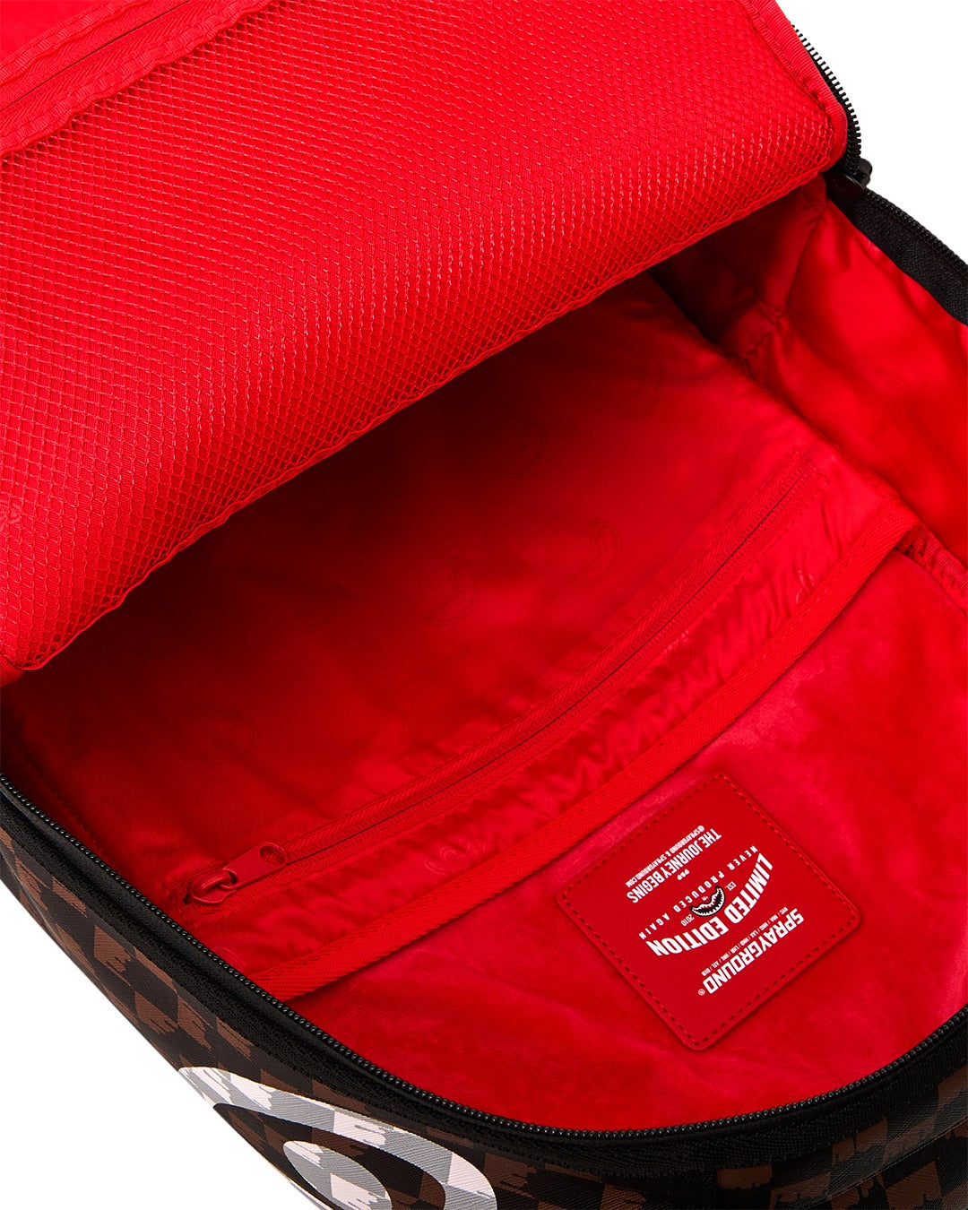 Sac à dos - BROWN AND CREAM DRIP CHECK SHARK BACKPACK - SPRAYGROUND