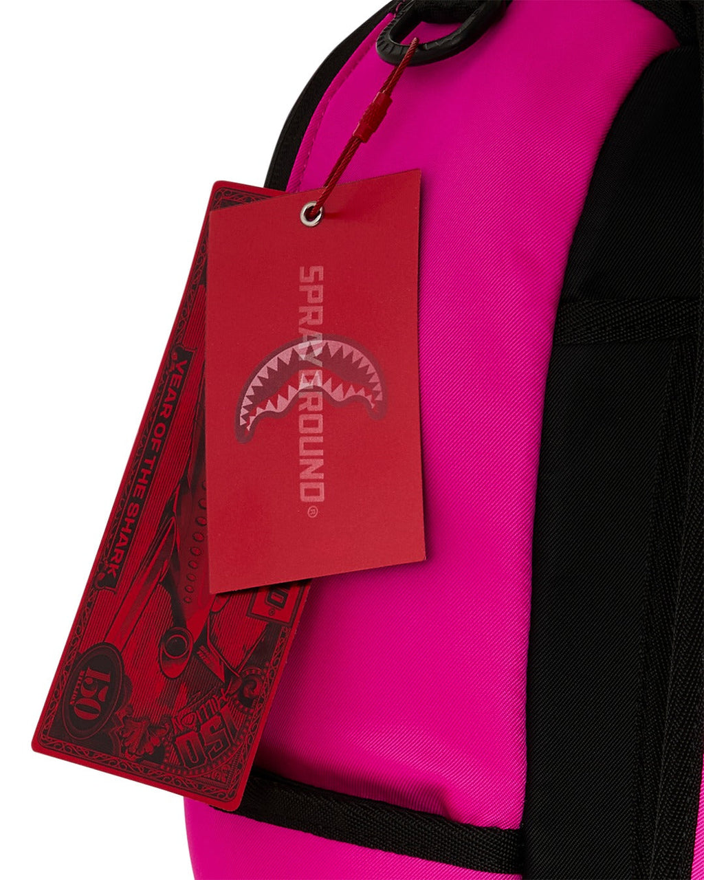 Sac à dos - SHARK CENTRAL WHITE STENCIL SHARK PINK NYLON BACKPACK - SPRAYGROUND