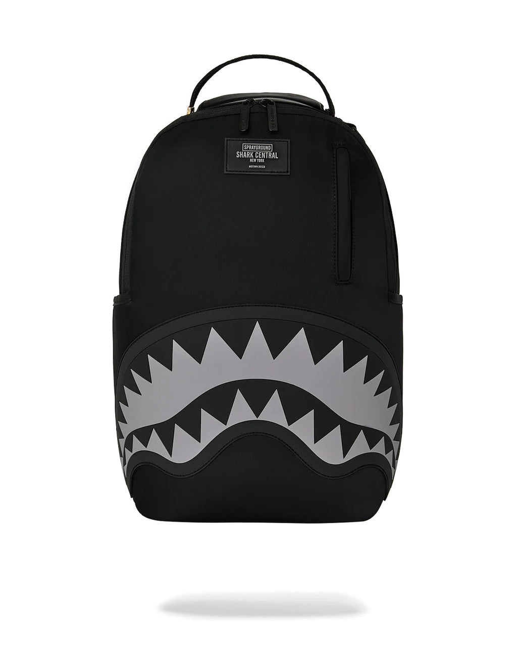 SHARK CENTRAL BLACK NYLON GRAY EMBOSSED BACKPACK