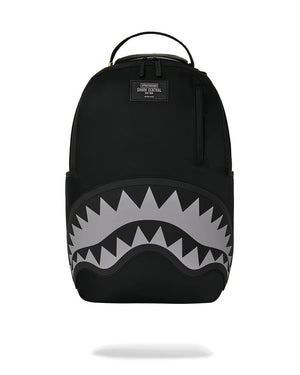 SHARK CENTRAL BLACK NYLON GRAY EMBOSSED BACKPACK