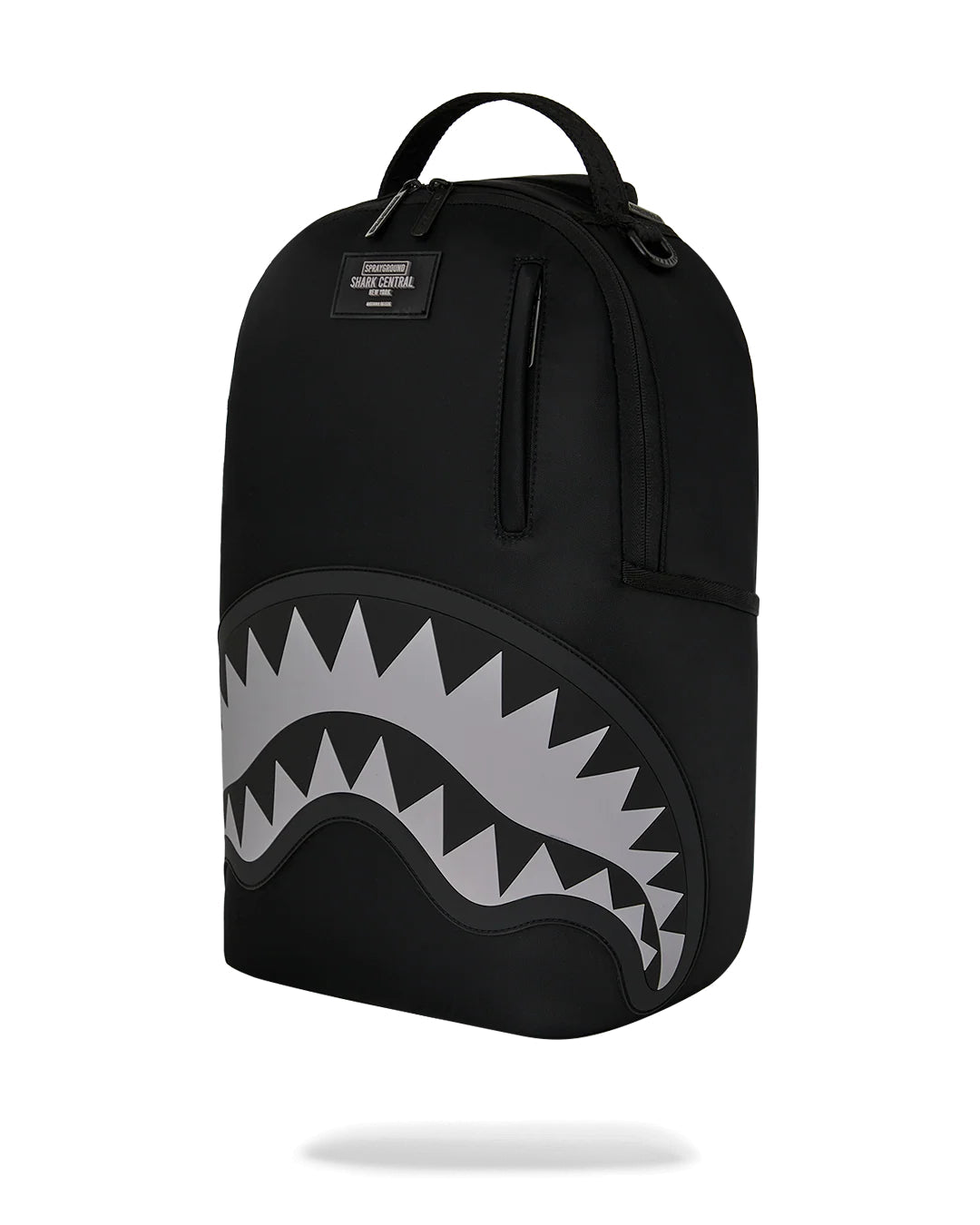 SHARK CENTRAL BLACK NYLON GRAY EMBOSSED BACKPACK