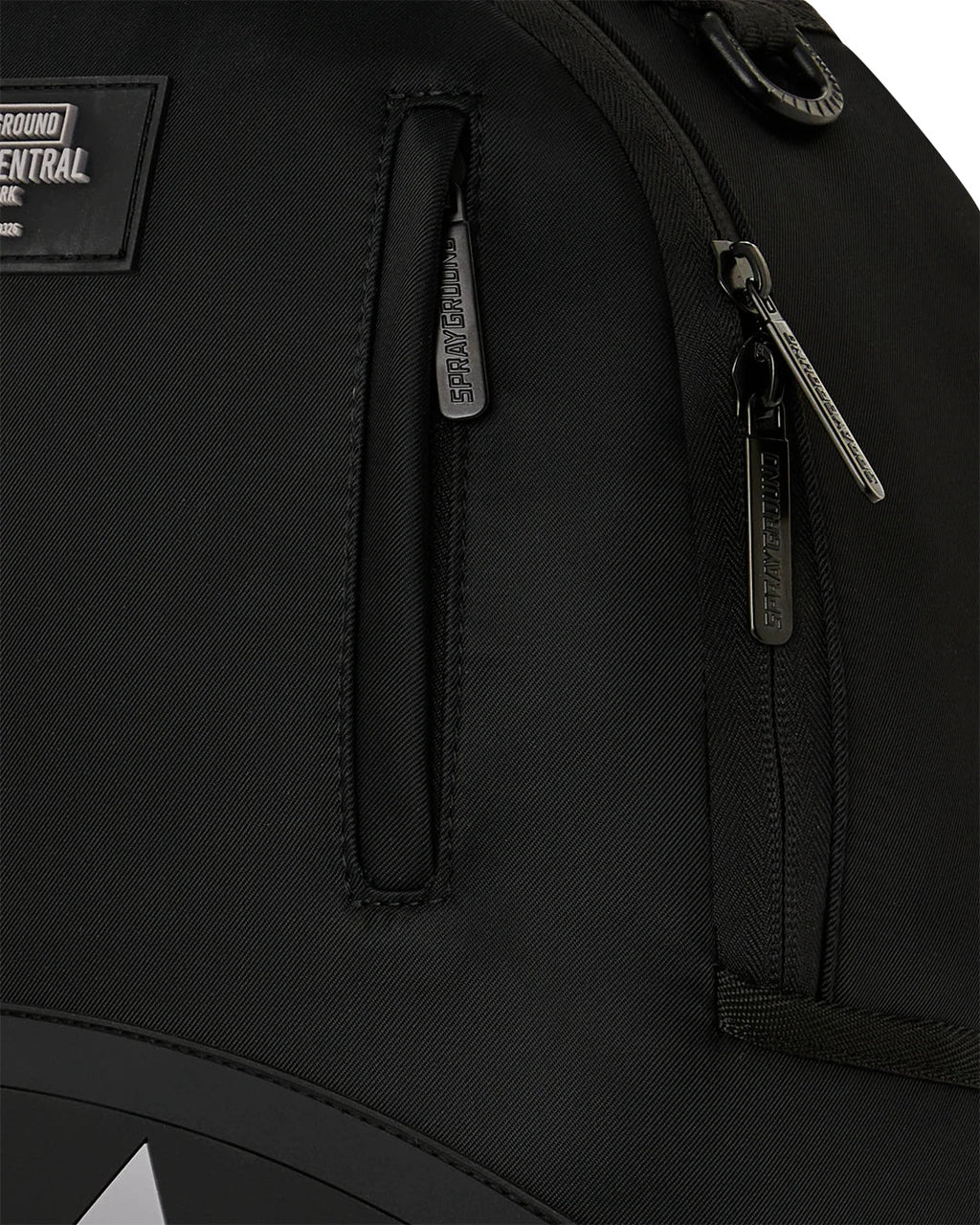 SHARK CENTRAL BLACK NYLON GRAY EMBOSSED BACKPACK
