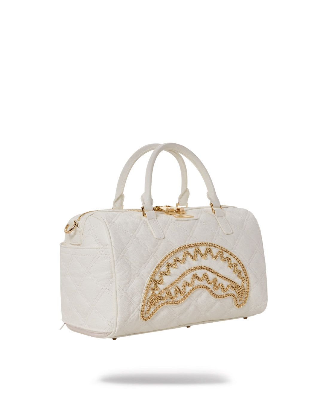 Rivieria White Gold Mini Duffle Sprayground – Vue trois quarts gauche