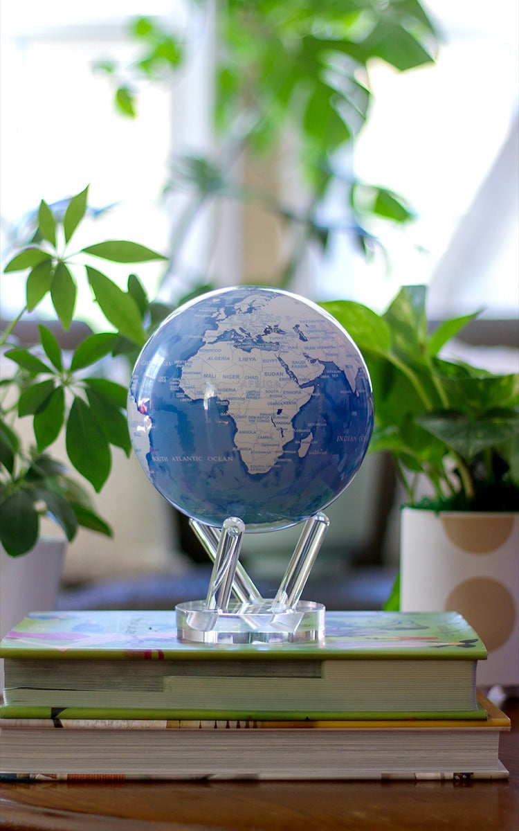 Bleu et Blanc IWB MOVA Globes Moyenne Globe autorotatif