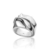 Large bague façon drapé en argent - Black Rock Jewel-Magna-Carta