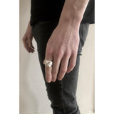 Large bague façon drapé en argent - Black Rock Jewel-Magna-Carta