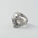 Large bague tête de mort en argent structure de coupe brute - Black Rock Jewel-Magna-Carta