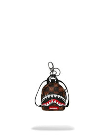 KEYCHAIN - SHARKS IN PARIS WTF BUBBLE BROWN CHECK KEYCHAIN - SPRAYGROUND