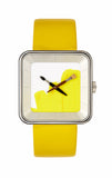 Montre Peinture jaune square 35 - AKTEO