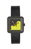 Montre Peinture jaune square black 29 - AKTEO - Montre à thème