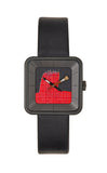 Montre Peinture rouge square black 29 - AKTEO