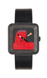 Montre Peinture rouge square black 35 - AKTEO - Montre à thème