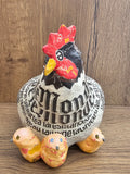 Poule en papier mâché - Le Monde - Aude Goalec et Nicole Jacobs - Sculpture en papier mâché