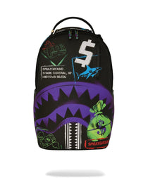 Sac à dos - SHARK CENTRAL STENCILS- BLACK DLXSV BACKPACK - SPRAYGROUND - Magna-Carta