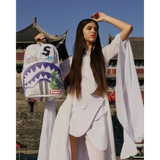 Sac à dos - SHARK CENTRAL STENCILS WHITE DLXSV BACKPACK - SPRAYGROUND - Sac à