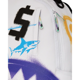 Sac à dos - SHARK CENTRAL STENCILS WHITE DLXSV BACKPACK - SPRAYGROUND - Sac à