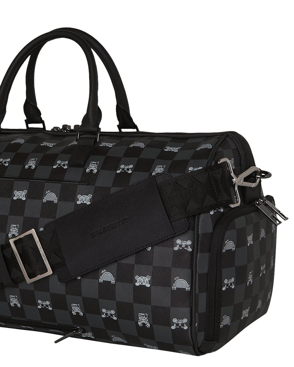 Sac - GRAY PEEKING CHARACTER CHECK LARGE DUFFLE - SPRAYGROUND - Magna-Carta