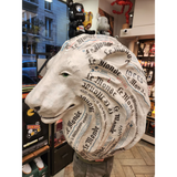 Trophée de lion en papier mâché - Aude Goalec et Nicole Jacobs - Sculpture en papier mâché