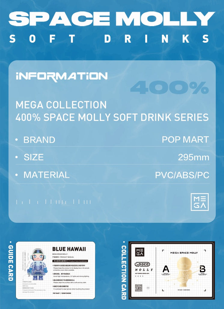 Mega Space Molly 400% Blue Hawaii - Pop Mart