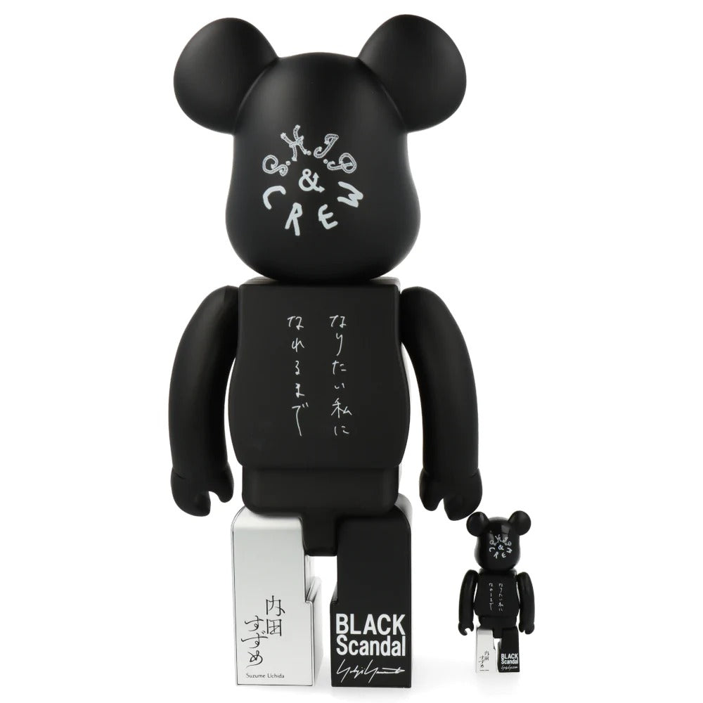 400% + 100% Bearbrick Black Scandal Yohji Yamamoto x Suzume Uchida x S.H.I.P & Crew Ideal Self - Medicom Toy